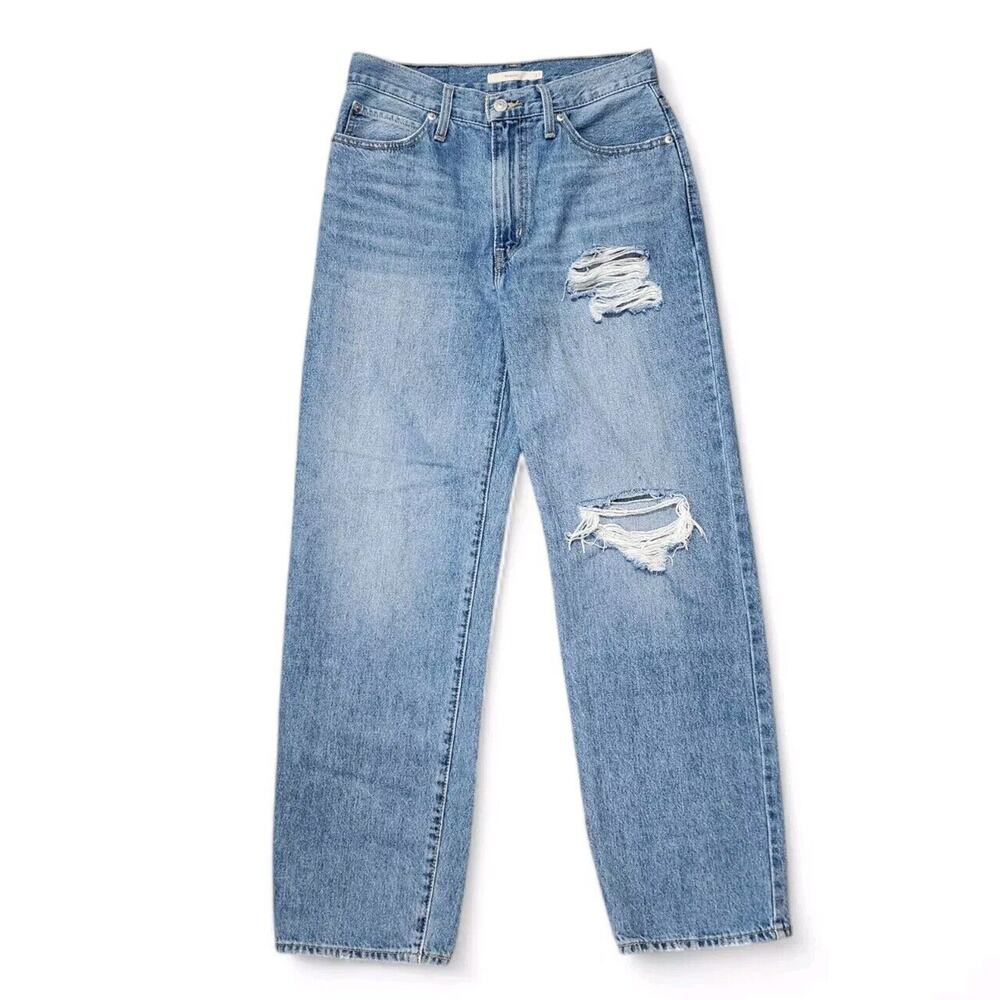 Levi's Light Blue Straight Leg Ripped Jeans